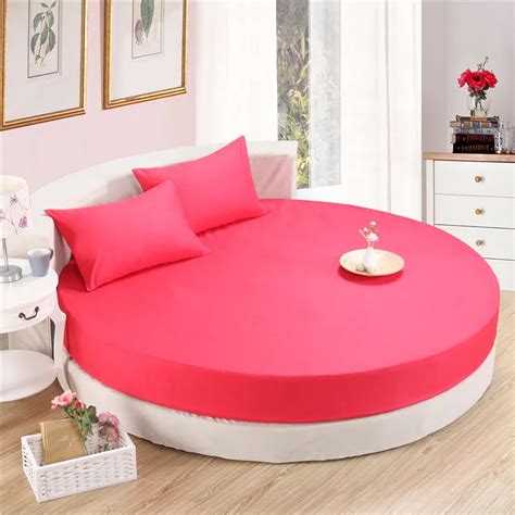 3 Pieces Solid Color 100% Cotton Round Fitted Sheet Set Round Bed Sheet Bedding Set Customizable ...