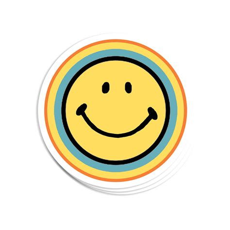 Smiley Face Vinyl Sticker Decal / Retro / Smile / Vintage / - Etsy Israel