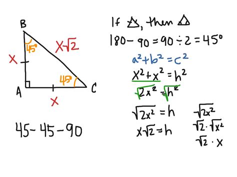 45-45-90 triangle | Math, Right Triangles | ShowMe