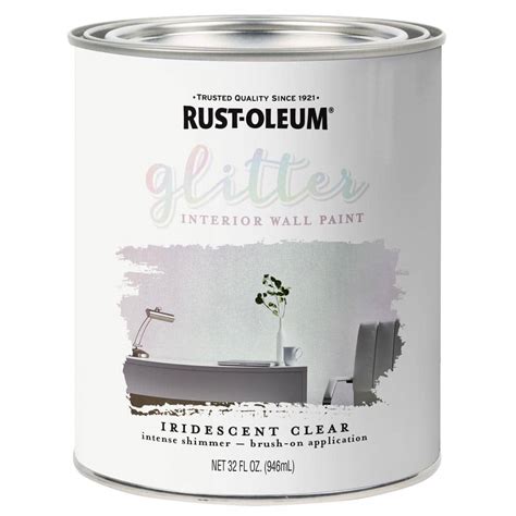 Rust-Oleum Specialty 1 qt. Iridescent Clear Glitter Interior Paint (2 ...