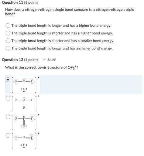 Solved Question 11 (1 point) How does a nitrogen-nitrogen | Chegg.com