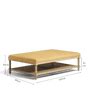 Gwendolen Wood/Linen Coffee Table/Ottoman - Dijon Yellow | OKA