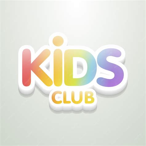 Premium Vector | Kids club fun 3d rainbow letters in light background. vector logo illustration ...