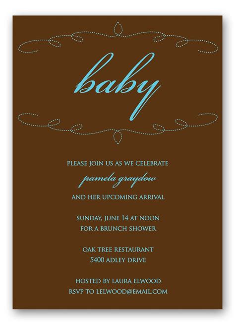 Baby Shower Invitation: Brown + Blue Modern Emboidery | Flickr