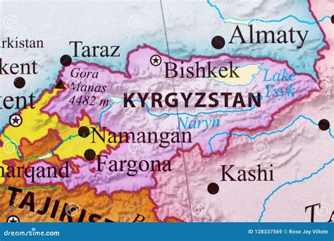 Map of Kyrgyzstan stock illustration. Illustration of nation - 128337569