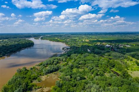 Vistula River in Poland. Aerial View of Vistula River, the Longest ...