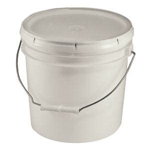 Empty White 2 gallon bucket with air tight lid