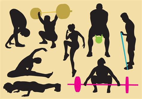 Exercise And Gym Silhouettes 128899 Vector Art at Vecteezy