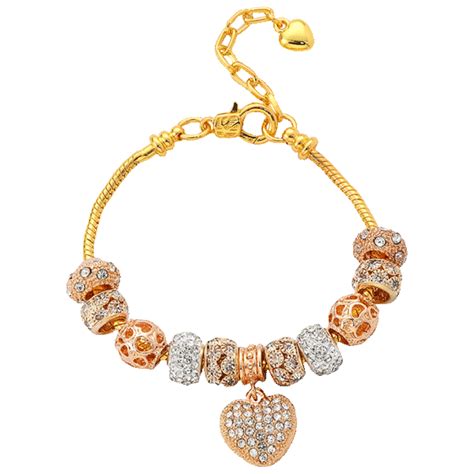 MorningSave: Niss & Niflaot Jewelry Murano Glass Gold Heart Charm Bracelet