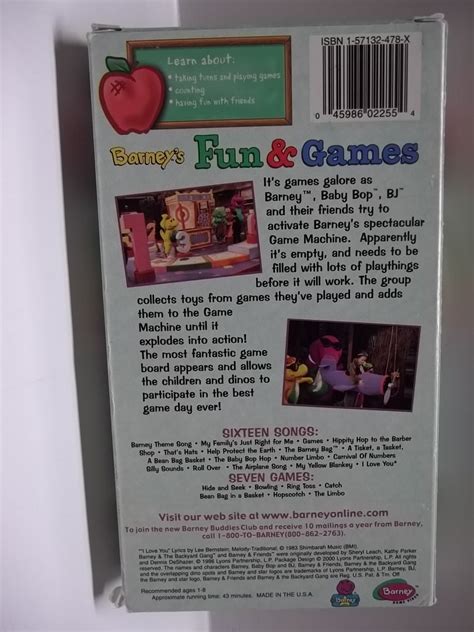 Barney Fun & Games (Used VHS-2255) VG - Preston's Used Items