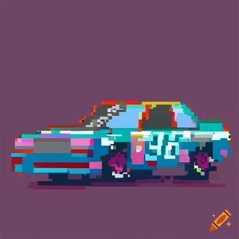 Pixel art of intense nascar race with 1988 toyota camrys on Craiyon