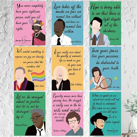 Amazon.com: Ulmisfee 9 Pieces LGBTQ+ Leaders Posters,LGBT History Month Posters, Pride Month ...