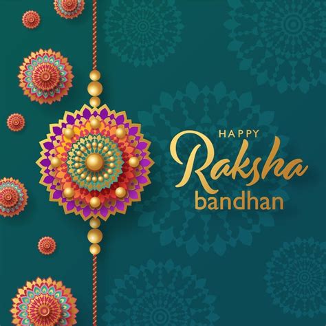 Premium Vector | Beautiful gold raksha bandhan greeting card