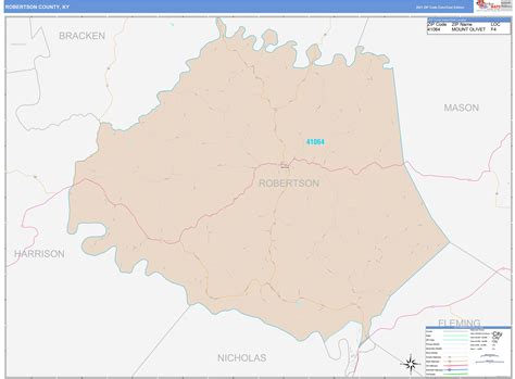 Robertson County, KY Wall Map Color Cast Style by MarketMAPS - MapSales.com