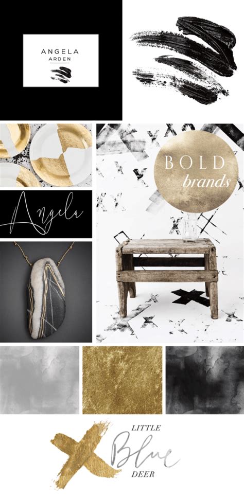 Black + Gold Logo Inspiration - Little Blue Deer Custom Blog Design and ...