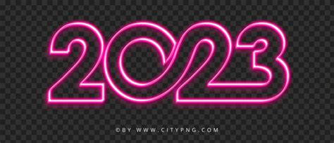 Glowing Neon Pink 2023 Text Logo Numbers PNG IMG | Citypng