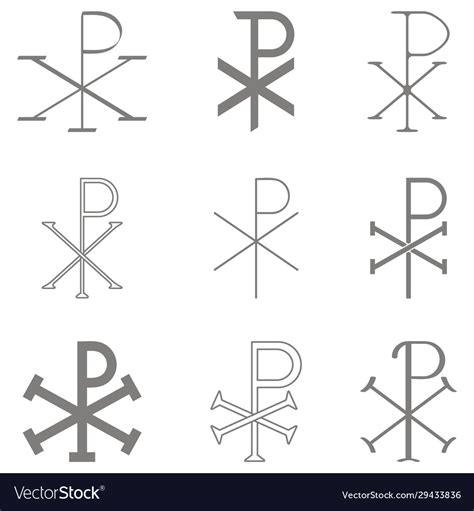 Set with christian symbol chi rho Royalty Free Vector Image