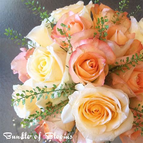 A classic peachy yellow rose bouquet that is great for spring or summer wedding. | Yellow rose ...