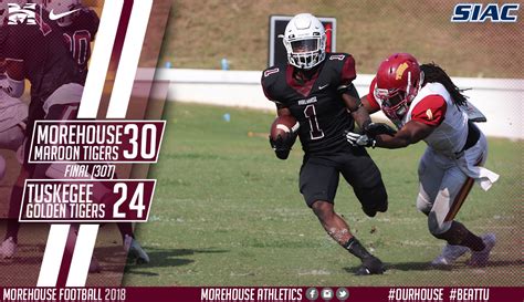 Morehouse Wins Triple Overtime Thriller Over Tuskegee 30-24 To Remain Undefeated - Morehouse ...