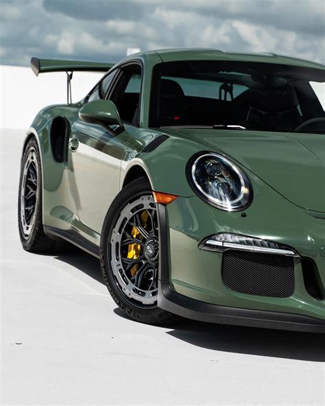 Army Green Porsche 911 GT3 RS Flaunts Staggered, Charcoal Aerodiscs ...