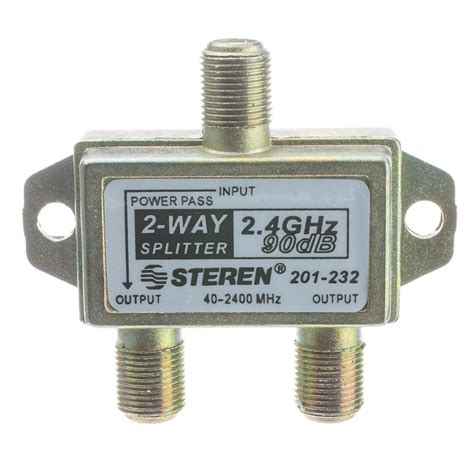 2 Way Coaxial Splitter, 2 GHz, 90dB, 1-DC Passing