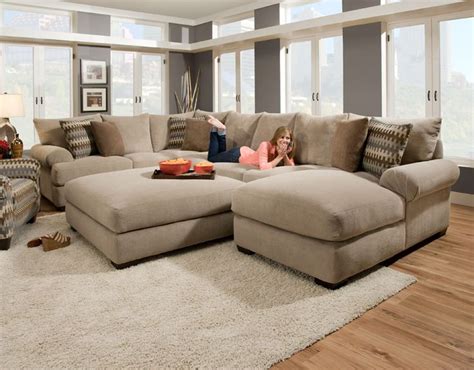 Massive sectional featuring an extra deep seat with crowned cushions has an extra wide ch ...