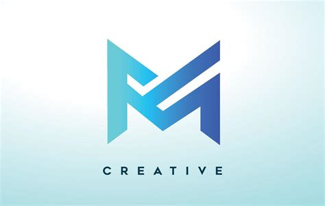 Blue M Letter Logo Design with Stylized Look and Modern Design for ...