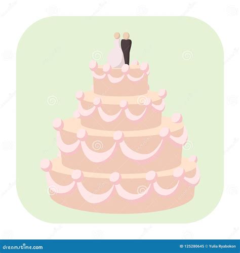 Wedding cake cartoon icon stock illustration. Illustration of bride ...