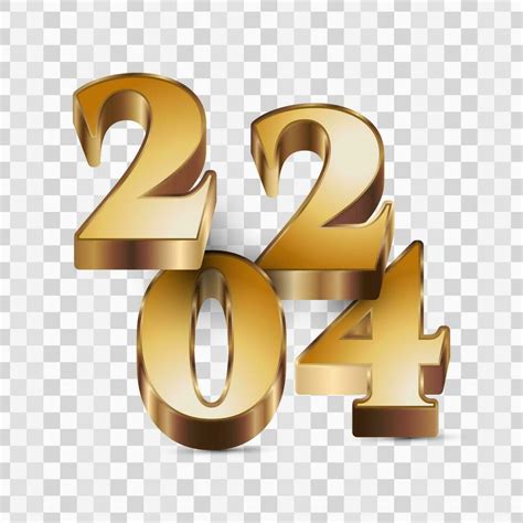 2024 in Gold and 3D Style. Happy New Year 2024 Design 27160147 Vector ...