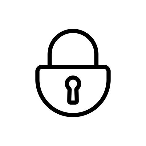 Lock for the door icon vector. Isolated contour symbol illustration ...