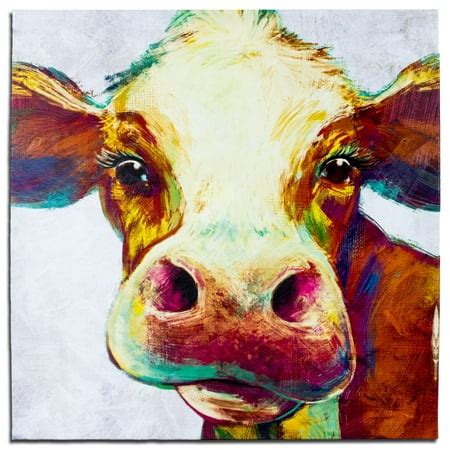 Crystal Art Cow Wrapped Canvas Painting Print Wall Art Decor 20 x 20 - Walmart.com - Walmart.com