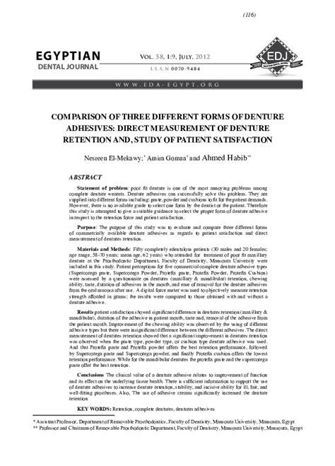 (PDF) Comparison of three different forms of denture adhesives: Direct measurement of denture ...