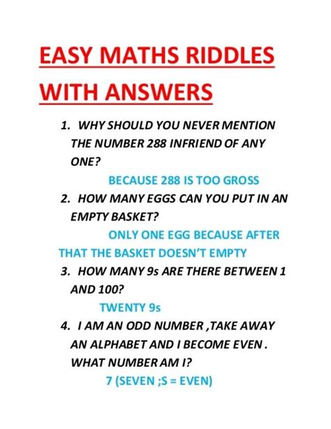 Riddles And Answers That Will Wake Up Cells Of Brain | Math riddles ...