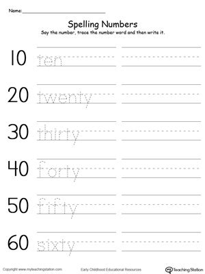 *FREE* Tracing and Writing Number Words by Tens 10-60 | MyTeachingStation.com