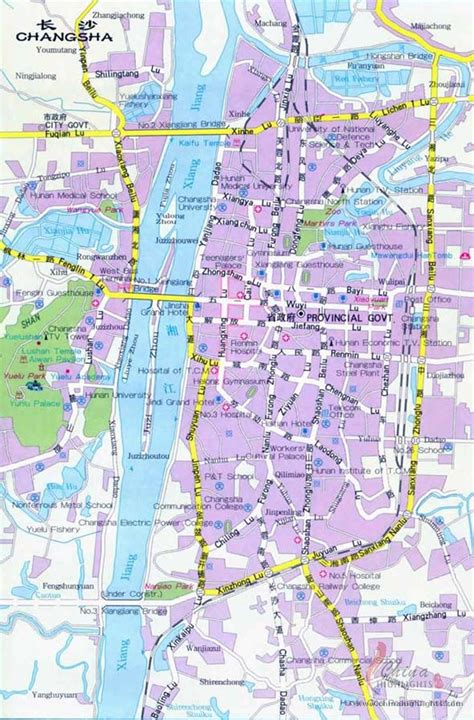 Changsha Map City of China | Map of China City Physical Province Regional