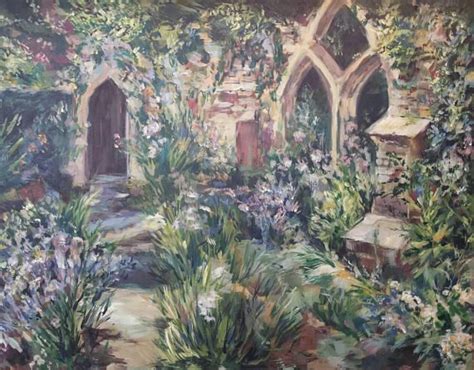 The Enchanted Garden Original Painting #english Idylls Spring Flowers Blossoms Countryside ...