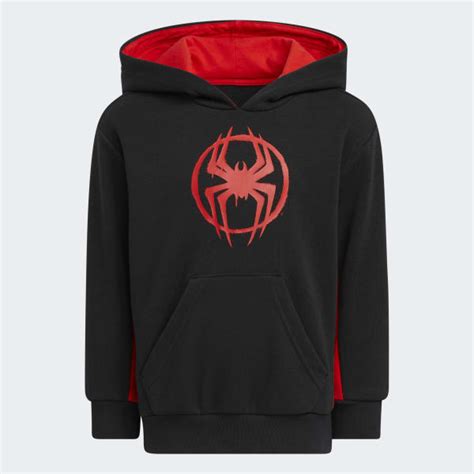 adidas Kids' Basketball Donovan Mitchell x Marvel's Miles Morales Hoodie - Black | Free Shipping ...