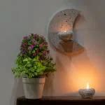 Buy Haus Fabula Moon Wall Hanging Diya Holder with bowl wax diya set for Wall décor, Navaratri ...