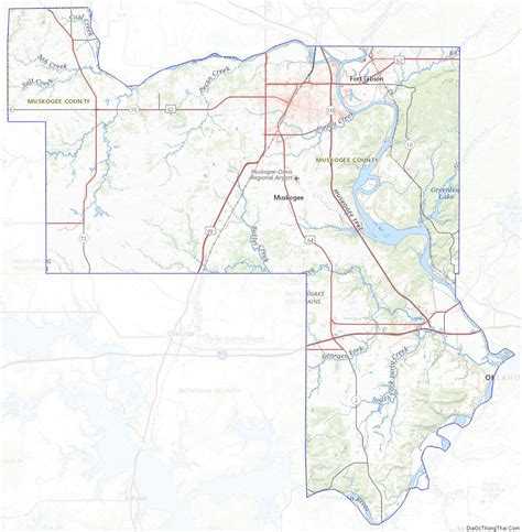 Map of Muskogee County, Oklahoma - Thong Thai Real