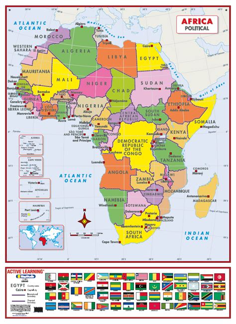 Africa Political Active Learning Wall Map - MapStudio