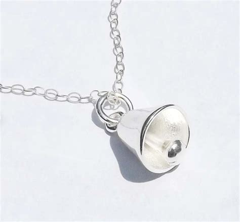 Silver Bell Necklace Bell Necklace Birthday Gift Wedding - Etsy