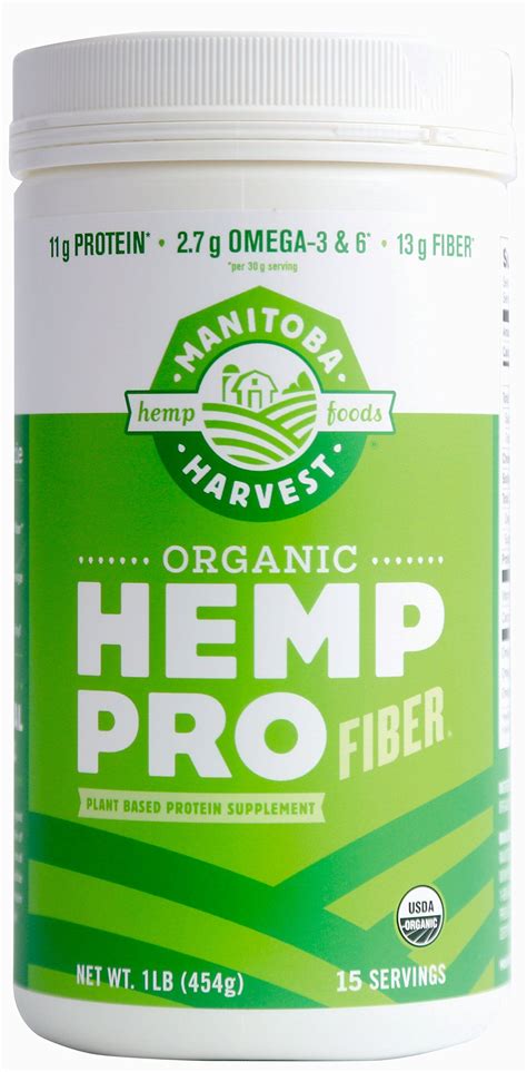 Manitoba Harvest Organic Hemp Pro Fiber Protein Powder 16oz; with 13g ...