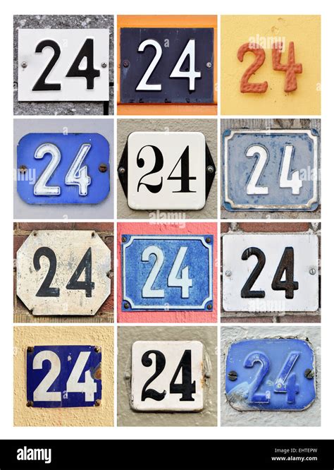 Number 24 - Collage of House Numbers Twenty-four Stock Photo - Alamy