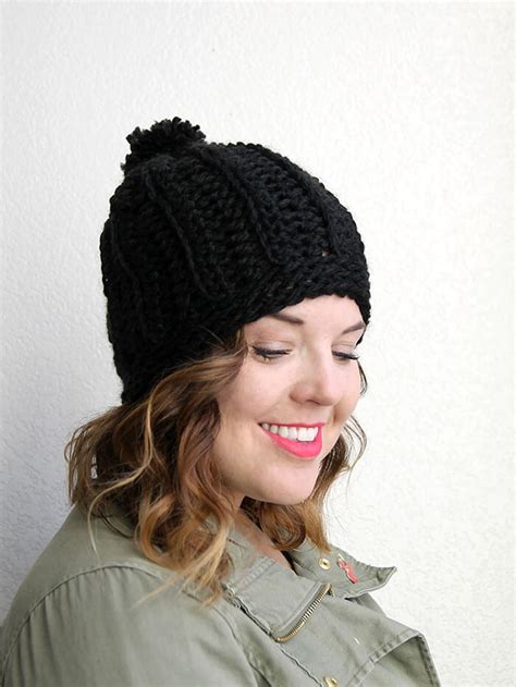 Chunky Ribbed Slouch Hat - Free Chunky Crochet Hat Pattern - Persia Lou