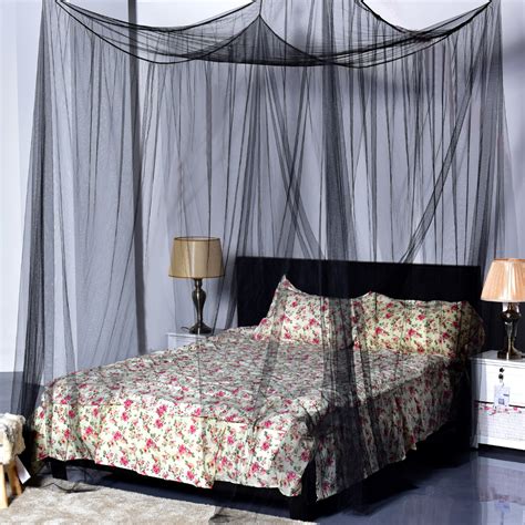 4 Corner Post Bed Canopy Mosquito Net Full Queen King Size Netting ...