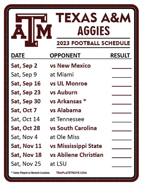 Aggie Football Schedule 2024 - Shirl Marielle