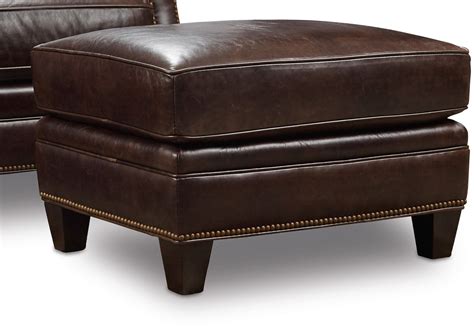 Bradshaw Brown Leather Ottoman from Hooker | Coleman Furniture