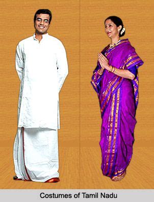 Costumes of Tamil Nadu - Men of this state put on a Dhoti or Lungi with a shirt and Angavastra ...