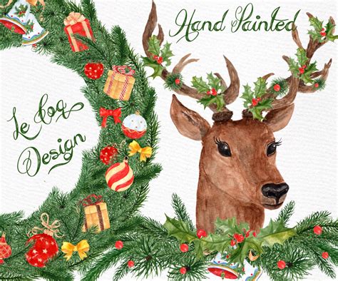 Christmas Deer Clipart: christmas Clipart - Etsy