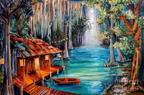 Moon on the Bayou Painting by Diane Millsap - Fine Art America